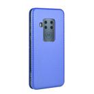 For Motorola Moto One Zoom Carbon Fiber Texture Horizontal Flip TPU + PC + PU Leather Case with Rope & Card Slot(Blue) - 3