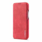 For iPhone 12 Pro Max LC.IMEEKE Hon Ancient Series Horizontal Flip Leather Case with Holder & Card Slot(Red) - 2