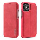 For iPhone 12 / 12 Pro LC.IMEEKE Hon Ancient Series Horizontal Flip Leather Case with Holder & Card Slot(Red) - 1