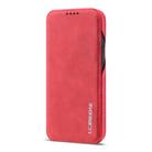 For iPhone 12 mini LC.IMEEKE Hon Ancient Series Horizontal Flip Leather Case with Holder & Card Slot(Red) - 2