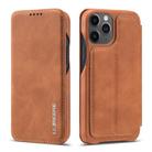 For iPhone 12 mini LC.IMEEKE Hon Ancient Series Horizontal Flip Leather Case with Holder & Card Slot(Brown) - 1