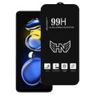 For Redmi Note 11T Pro+ High Aluminum Large Arc Full Screen Tempered Glass Film - 1