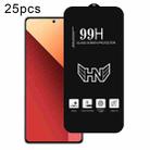 For Redmi Note 13 Pro 4G 25pcs High Aluminum Large Arc Full Screen Tempered Glass Film - 1