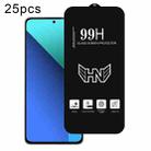 For Redmi Note 13 4G 25pcs High Aluminum Large Arc Full Screen Tempered Glass Film - 1