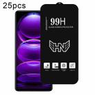 For Redmi Note 12 Explorer 25pcs High Aluminum Large Arc Full Screen Tempered Glass Film - 1