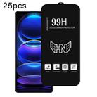 For Redmi Note 12 Pro+ 25pcs High Aluminum Large Arc Full Screen Tempered Glass Film - 1