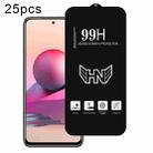 For Redmi Note 11 SE India 25pcs High Aluminum Large Arc Full Screen Tempered Glass Film - 1