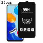 For Redmi Note 11 5G 25pcs High Aluminum Large Arc Full Screen Tempered Glass Film - 1