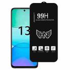 For Redmi 13 4G High Aluminum Large Arc Full Screen Tempered Glass Film - 1