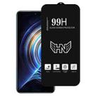 For Redmi K50 High Aluminum Large Arc Full Screen Tempered Glass Film - 1