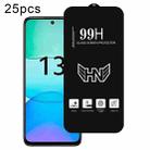 For Redmi 13 4G 25pcs High Aluminum Large Arc Full Screen Tempered Glass Film - 1