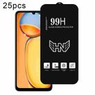 For Redmi 13C 4G 25pcs High Aluminum Large Arc Full Screen Tempered Glass Film - 1