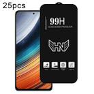 For Redmi K40S 25pcs High Aluminum Large Arc Full Screen Tempered Glass Film - 1