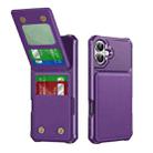 For iPhone 16 Plus Vertical Flip Card Bag Holder Leather Phone Case(Purple) - 1