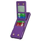 For iPhone 16 Plus Vertical Flip Card Bag Holder Leather Phone Case(Purple) - 2