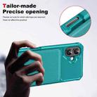 For iPhone 16 Plus Vertical Flip Card Bag Holder Leather Phone Case(Cyan Green) - 3