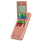 For iPhone 16 Vertical Flip Card Bag Holder Leather Phone Case(Rose Gold) - 2