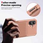 For iPhone 16 Vertical Flip Card Bag Holder Leather Phone Case(Rose Gold) - 3