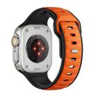 For Apple Watch 42mm / 41mm / 40mm / 38mm Norman Buckle Two-color Silicone Watch Band(Black Orange) - 2