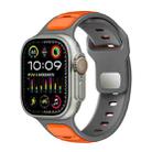 For Apple Watch 42mm / 41mm / 40mm / 38mm Norman Buckle Two-color Silicone Watch Band(Grey Orange) - 1