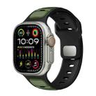 For Apple Watch 42mm / 41mm / 40mm / 38mm Norman Buckle Two-color Silicone Watch Band(Army Green Black) - 1