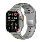 For Apple Watch 42mm / 41mm / 40mm / 38mm Norman Buckle Two-color Silicone Watch Band(Light Green Grey) - 1