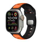For Apple Watch 46mm / 49mm / 45mm / 44mm Norman Buckle Two-color Silicone Watch Band(Black Orange) - 1