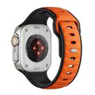 For Apple Watch 46mm / 49mm / 45mm / 44mm Norman Buckle Two-color Silicone Watch Band(Black Orange) - 2