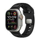 For Apple Watch 46mm / 49mm / 45mm / 44mm Norman Buckle Two-color Silicone Watch Band(Black) - 1
