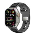 For Apple Watch 46mm / 49mm / 45mm / 44mm Norman Buckle Two-color Silicone Watch Band(Grey Black) - 1