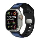 For Apple Watch 46mm / 49mm / 45mm / 44mm Norman Buckle Two-color Silicone Watch Band(Blue Black) - 1