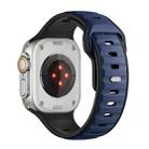 For Apple Watch 46mm / 49mm / 45mm / 44mm Norman Buckle Two-color Silicone Watch Band(Blue Black) - 2