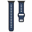 For Apple Watch 46mm / 49mm / 45mm / 44mm Norman Buckle Two-color Silicone Watch Band(Blue Black) - 3