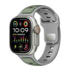 For Apple Watch 46mm / 49mm / 45mm / 44mm Norman Buckle Two-color Silicone Watch Band(Light Green Grey) - 1