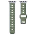 For Apple Watch 46mm / 49mm / 45mm / 44mm Norman Buckle Two-color Silicone Watch Band(Light Green Grey) - 3