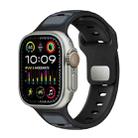 For Apple Watch 46mm / 49mm / 45mm / 44mm Norman Buckle Two-color Silicone Watch Band(Midnight Black) - 1