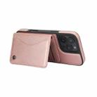 For iPhone 16 Pro Max AwQuer Horizontal Flip Card Bag Holder Leather Phone Case(Rose Gold) - 3