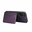 For iPhone 16 Plus AwQuer Horizontal Flip Card Bag Holder Leather Phone Case(Dark Purple) - 3