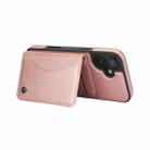 For iPhone 16 Plus AwQuer Horizontal Flip Card Bag Holder Leather Phone Case(Rose Gold) - 3