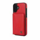 For iPhone 16 Plus AwQuer Horizontal Flip Card Bag Holder Leather Phone Case(Red) - 2