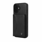 For iPhone 16 AwQuer Horizontal Flip Card Bag Holder Leather Phone Case(Black) - 2