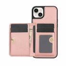 For iPhone 15 AwQuer Horizontal Flip Card Bag Holder Leather Phone Case(Rose Gold) - 2