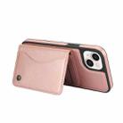 For iPhone 15 AwQuer Horizontal Flip Card Bag Holder Leather Phone Case(Rose Gold) - 3