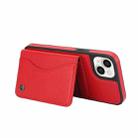 For iPhone 15 Plus AwQuer Horizontal Flip Card Bag Holder Leather Phone Case(Red) - 3