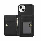 For iPhone 14 / 13 AwQuer Horizontal Flip Card Bag Holder Leather Phone Case(Black) - 2