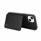 For iPhone 14 / 13 AwQuer Horizontal Flip Card Bag Holder Leather Phone Case(Black) - 3