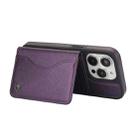 For iPhone 14 Pro AwQuer Horizontal Flip Card Bag Holder Leather Phone Case(Dark Purple) - 3