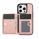 For iPhone 14 Pro Max AwQuer Horizontal Flip Card Bag Holder Leather Phone Case(Rose Gold) - 2