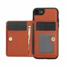 For iPhone 7 / 8 / SE 2022 AwQuer Horizontal Flip Card Bag Holder Leather Phone Case(Brown) - 2