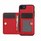 For iPhone 7 / 8 / SE 2022 AwQuer Horizontal Flip Card Bag Holder Leather Phone Case(Red) - 2